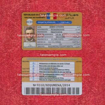 TCHAD Driver Licence Fake Template